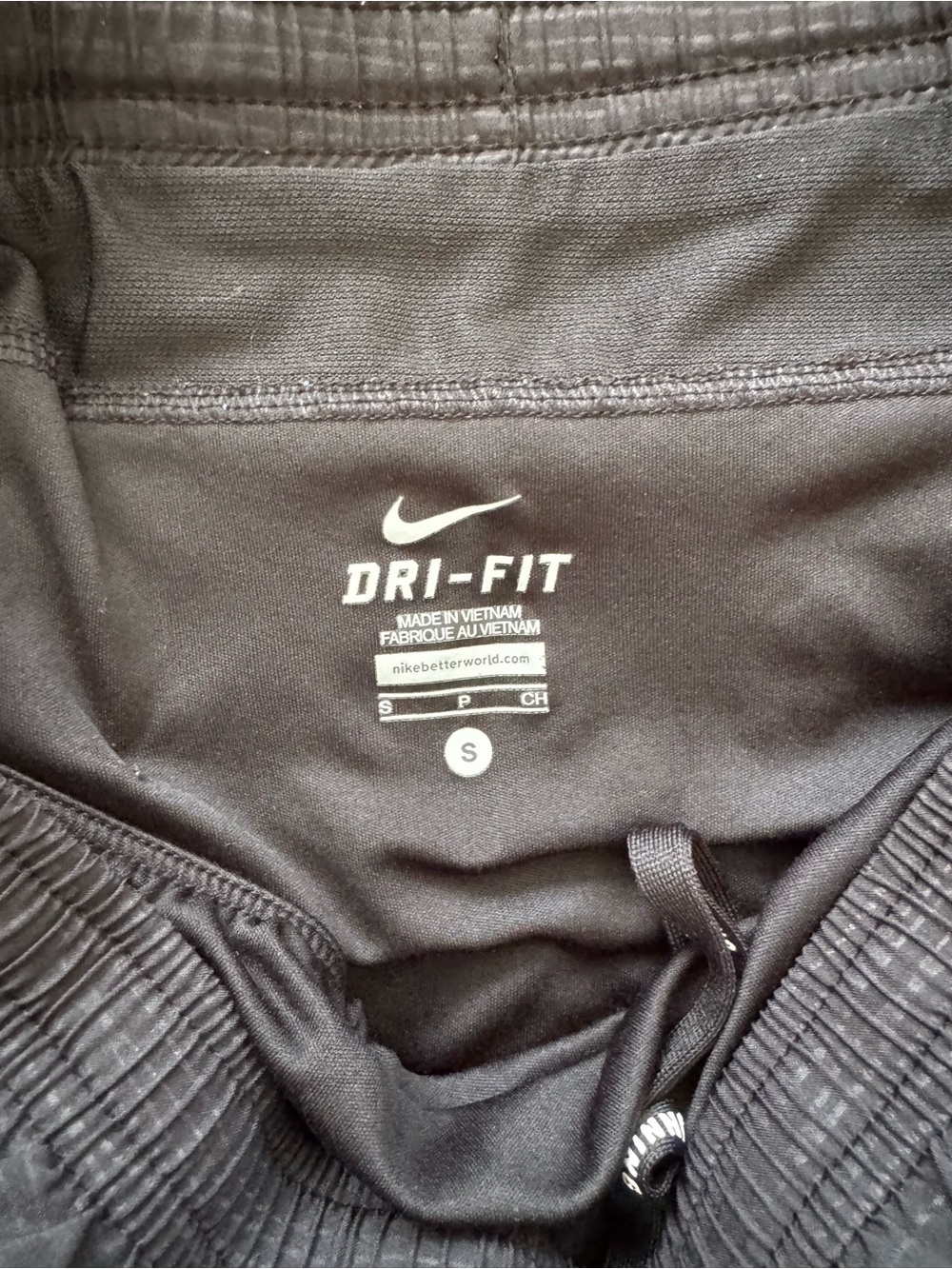 Nike Women’s Black Athletic Shorts with Silver Swoosh - Picture 2 of 2